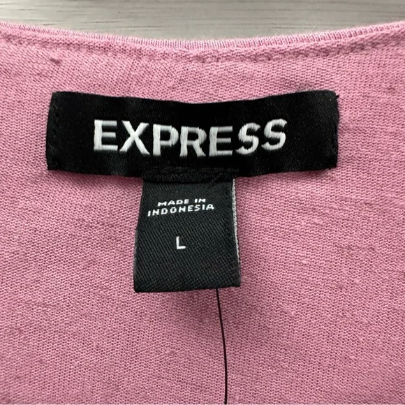Express Blush Pink Open Side Top L NWT Draped Slub Knit - Picture 7 of 8